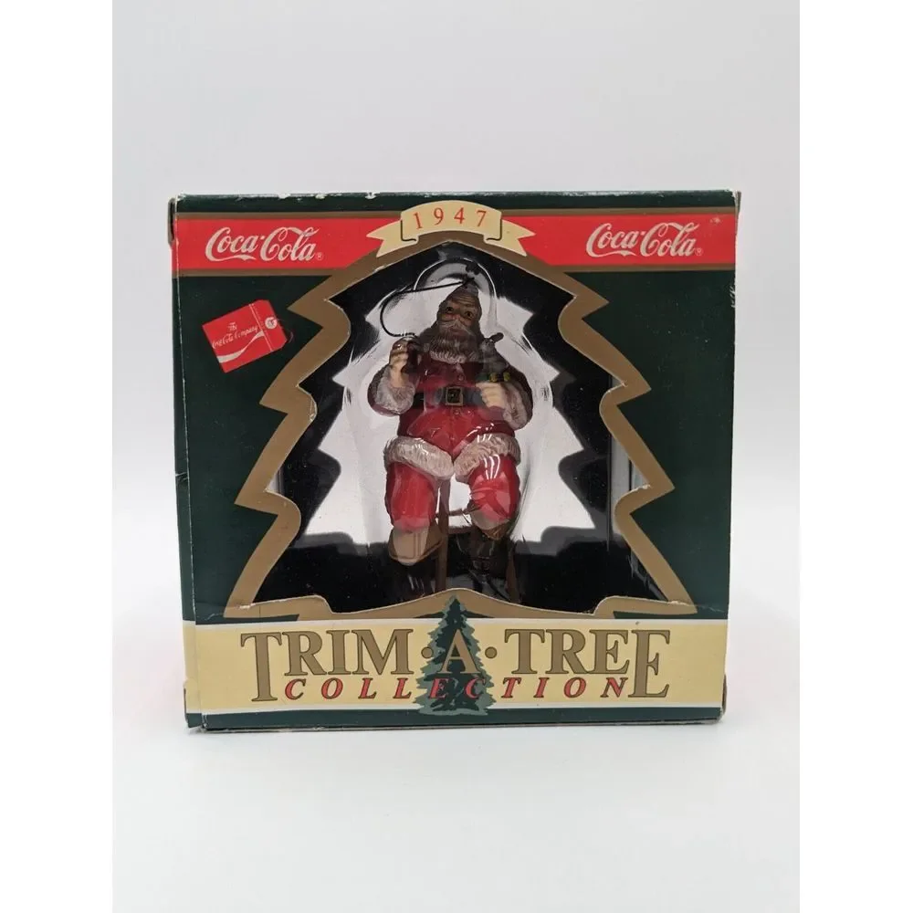 2 Coca Cola Ornament Santa Claus‎  1990